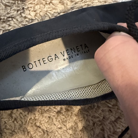 Bottega Veneta‎ Shoes Womens Size 36.5 Black Woven Leather Toe Italian Lace Up - Picture 6 of 9